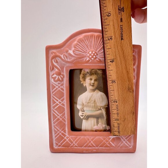 White Washed Terracotta Picture Frame Daisy Floral tisan Ceramic Decorative Keep - Picture 6 of 8